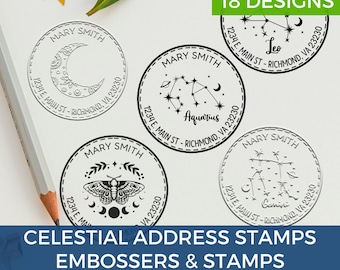 Zodiac Star Constellation Address Stamps & Embossing Seals