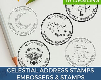 Zodiac Star Constellation Address Stamps & Embossing Seals