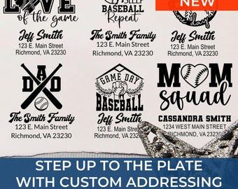 Baseball Return Address Wedding Stamp – Personalized Self-Inking Stamp, Custom Sports Mail Stamp, Gift for Baseball Family, Housewarming