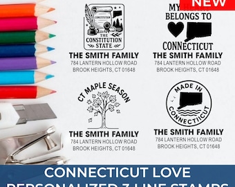 Modern Connecticut Return Address Stamp: 25+ Design Styles