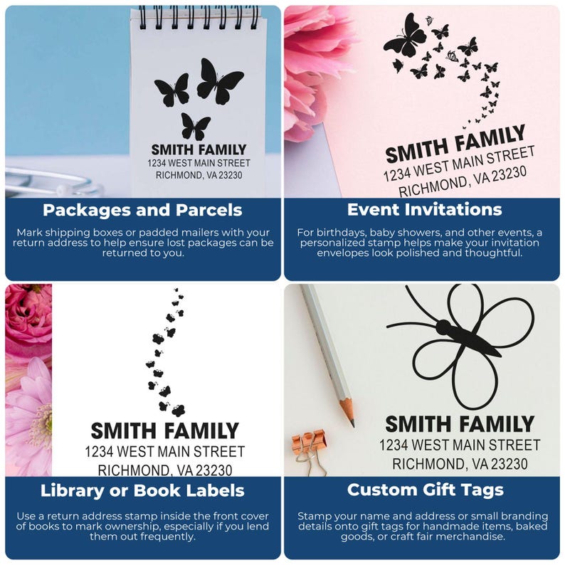 Tutorial image of personalized stamp showing professional appearance