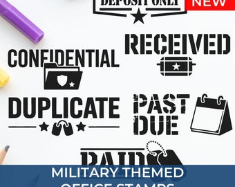 Veteran Office Stamps Custom Desk Accessory | Unique Office Stamp Gift | Personalized Posted Stamp for Professionals