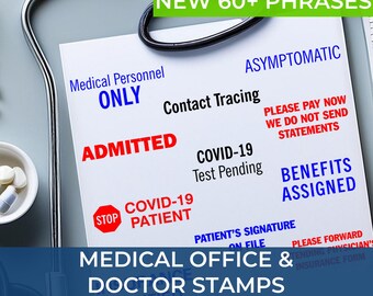 Medical Office Supply for Doctor, Nurse, RN, Hypertension, Allergies,  Pacemaker, Telehealth, Smoker, X-Rays, Blue Shield, Admitted, DNR