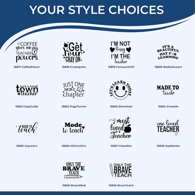 Design option of custom stamp highlighting contemporary look made for wedding planners