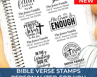 Bible Verse Address Premium Quality Stamp – Custom Scripture Return Address Stamp – Christian Gift, Religious Home Decor, Personalized