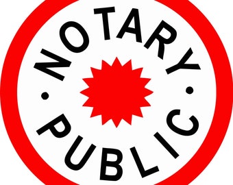 Round Notary Public Decal - 3" Diameter, Interior Use, Professional Certification Display, Notary Sticker- Acorn Stamps