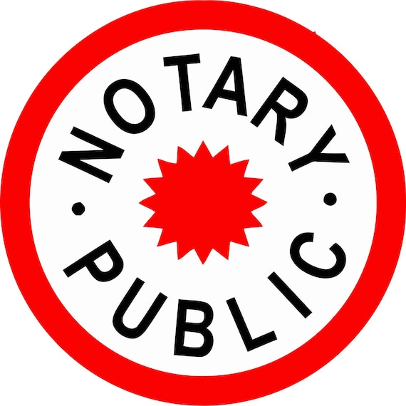 Round Notary Public Decal Professional Certification Display