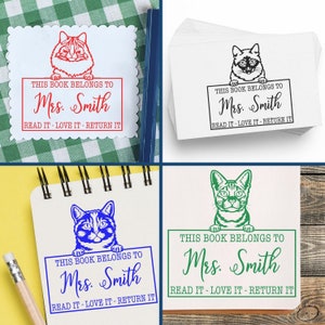 Unique stationery gift featuring custom name stamps for books. Personalize your library with these charming designs, perfect for book lovers. Ideal for adding a personal touch to your collection.