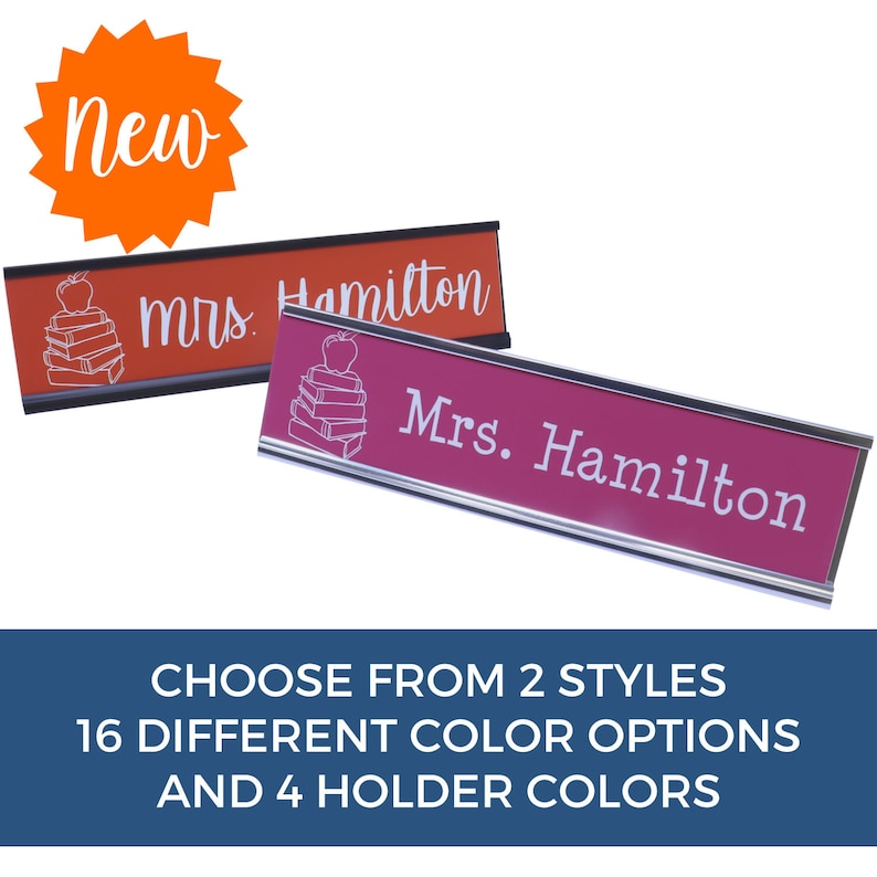 Custom Teacher Name Sign & Classroom Desk Plate (Perfect Appreciation Gift)