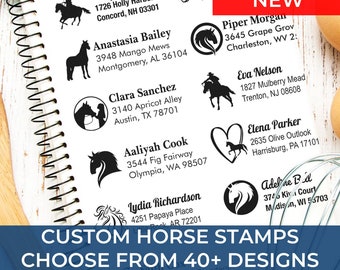 Equestrian Customized Address Stamp - Western Stamps