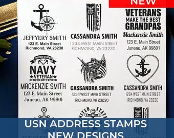 Veteran Appreciation Address Stamp, Customizable Address Stamps, Customized Military Themed Stamp, Self-Inking Patriotic Return Stamp