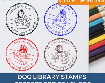 Personalized Book Stamps & Custom library Teacher Stamp