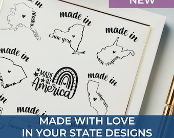 Custom State-Themed "Made In" Stamps – All 50 States, Regular Rubber, Self-Inking, Slim, or PSI in Small and Large Sizes