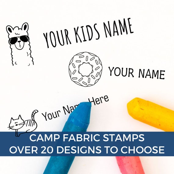 Kids Clothing Labels Stamp and Fabric Ink for Daycare or Camp, Self Inking  Stamp for Clothing, Name Clothes Stamp, Custom Fabric Stamp 