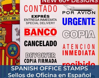 Sellos en Español, Sello Personalizado, Spanish Stamp, Banco, Credito, Aviso, Copia, Importante, Archivado, Muestra, Expreso, Certificada