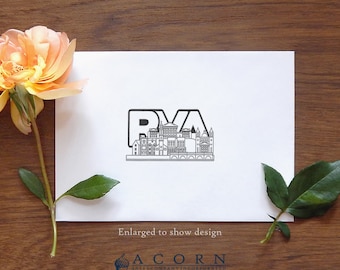 Custom Richmond RVA skyline art stamp - Address Stamp