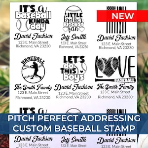 Professional address stamp displaying urban artwork suitable for personal letters
