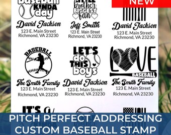 Custom Baseball Return Made to Order Address Stamp – Personalized Sports Stamp, Unique Gift for Baseball Lovers, Housewarming, Wedding, S...