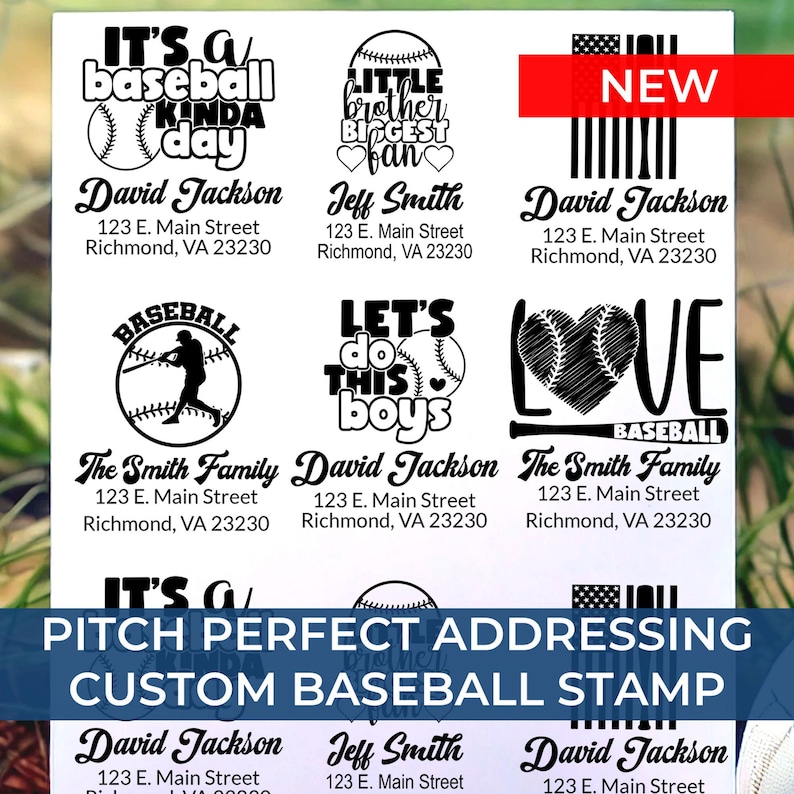 Custom Baseball Return Address Stamp – Personalized Made-to-Order Stamp
