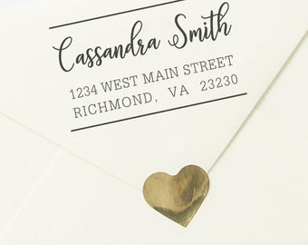 Square Scripted Font Address Stamp | Script Address Stamp