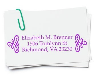 Personalized Flourish Embellishment Return Address Ink Stamp