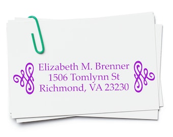 Personalized Flourish Embellishment Return Address Ink Stamp