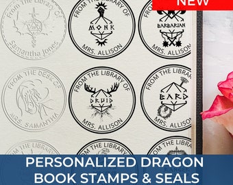 DnD Customized Embosser or Rubber Stamp - Book Stamp