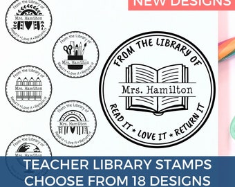 Read Love Return - Library Name Stamp & Custom Book Stamp