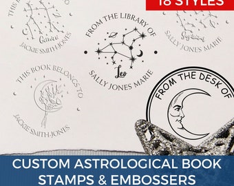 Library Book Embosser - Zodiac Constellations Book Stamps