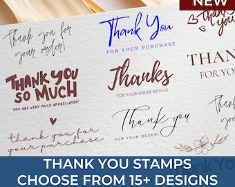 Thank You For Your Order Stamps, Thank You Card Stamp, Self-Inking Stamp, Wooden Handle Stamp, Gracias, Thanks, Sizes Small, Medium, Large