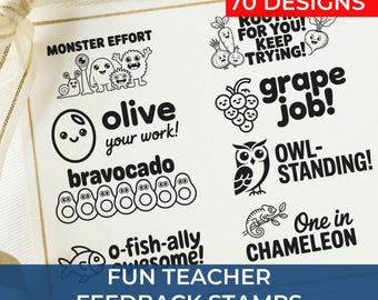 Cute Teacher Stamp Personalized | Music Teacher Stamp Gift | Great Job Teacher Stamp for Classroom Feedback | Custom Teacher Supplies