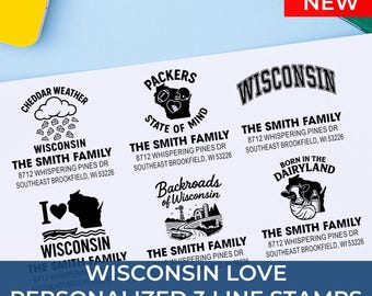 Minimalist Wisconsin Address Stamp: 25+ Design Styles