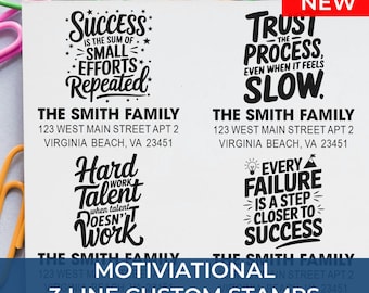 Mindfulness Stamps 3 Line Custom Stamp, Personalized Self Care Teacher Stamp, Custom Return Address Stamp, Journal Planner Stamp, Gift