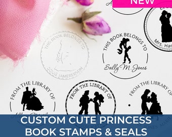 Enchanted Princess Personalized Book Stamp - Custom Stamp
