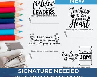 Custom Teacher Stamp Custom Set – Personalized Self Inking Stamps for Grading, Feedback & Classroom Use, Teacher Custom Thank You