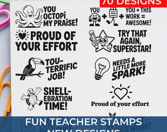 Motivational Teacher Stamp Custom Gift, Math Teacher Stamp for Grading, See Me Teacher Stamp for Classroom Encouragement