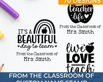 From the Classroom Self-Inking of Teacher Stamp – Personalized Self Inking Stamp for Classroom & Homework Use, Teacher Gift Custom