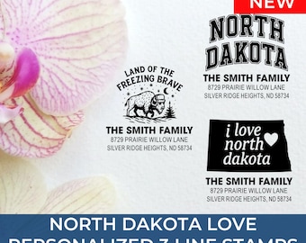 Chic North Dakota Address Stamp: 25+ Design Styles