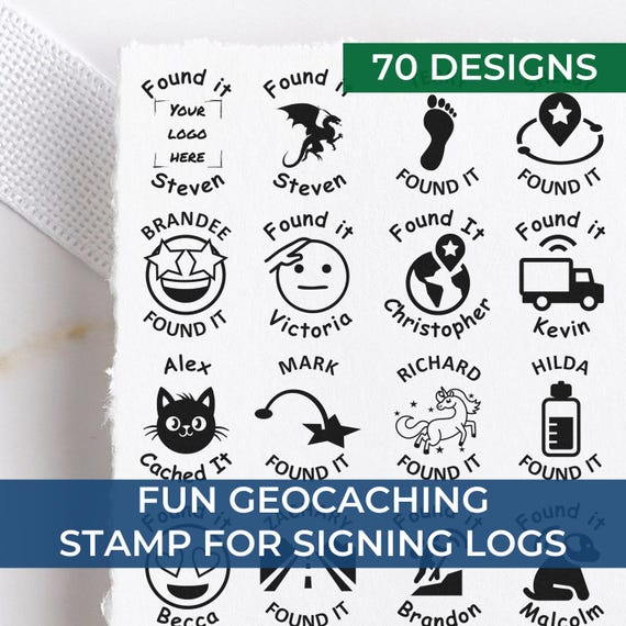 Geocaching Stamp, Geo Cache Gift, Personalized Stamp