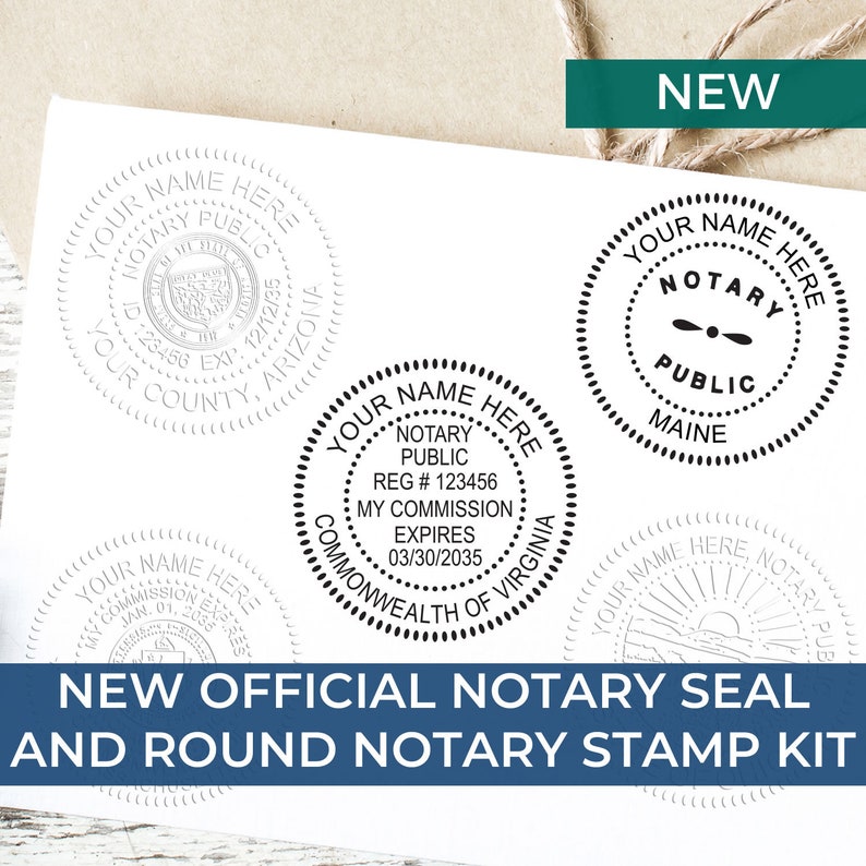 Custom Notary Public Seal Embosser & Stamp Kit for Official Documents