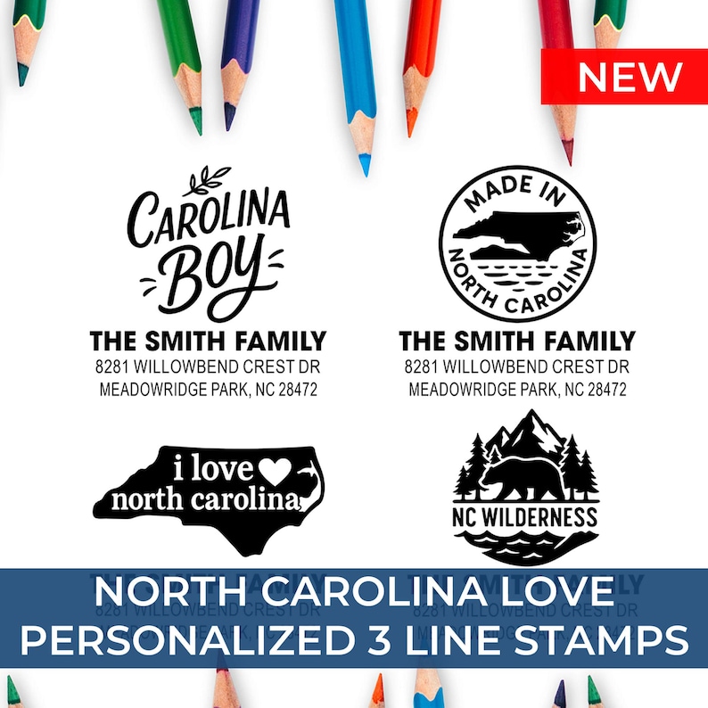Custom North Carolina Address Stamp		