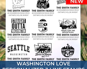 Modern Washington Address Stamp For Small Business: 25+ Design Styles