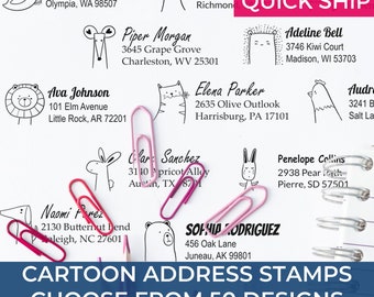 Cute Cartoon Animal Address Stamp - Personalized Stamp