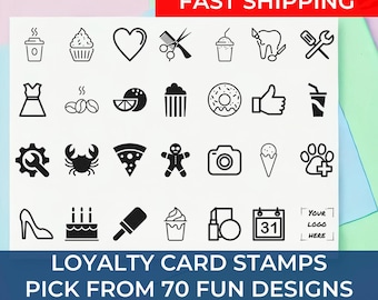 Custom Customer Loyalty Stamps, Business Reward Stamper, Self-Inking Stamps, Wood Stamp, Frequent Buyer Tool, Customer Engagement