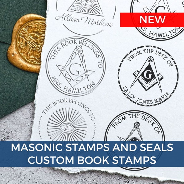 This Book Belongs To Embosser, Masonic Seal Stamps, Masonic Regalia, Self Inking Stamp or Seal Embosser, Freemason Gifts, All Seeing Eye