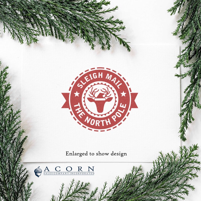 Xmas Stamp featuring a reindeer design, perfect for DIY Stamp projects and scrapbooking supplies. This rubber stamp adds a festive touch to holiday crafts and cards, enhancing your creative projects with a North Pole theme.