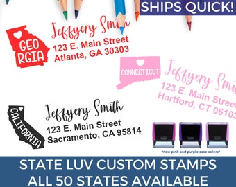 NEW State Luv Custom Address Stamps | Personalized Stamp