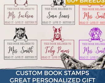 This Book Belongs To Stamp- Read It Return It- Custom Stamps