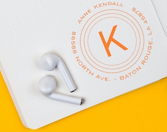 Custom Made Personalized Modern Monogram Address Stamp