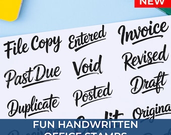 Handwritten Office Stamps Custom | File Stamp for Documents | Scanned Stamp Personalized for Business Organization